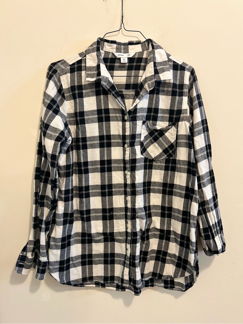 Old Navy Black and White Plaid Shirt